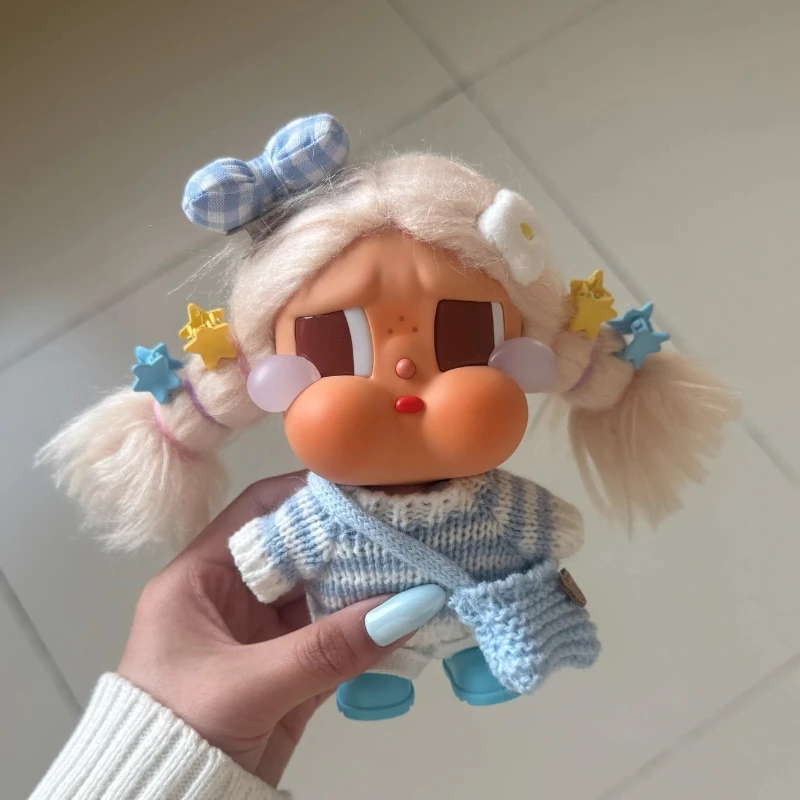 15cm CRYBABY Doll Clothes Knitted Sweater Dress Scarf Set Vacation Mode Accessories for Crying Doll