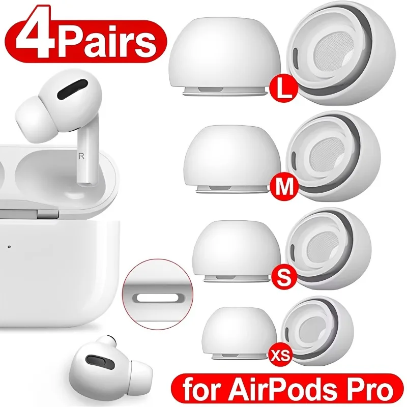 Soft Silicone Ear Tips for Airpods Pro 1/2 Gen Protective Earbuds Covers Noise Reduction Hole Ear-pads for Apple Air Pods Pro