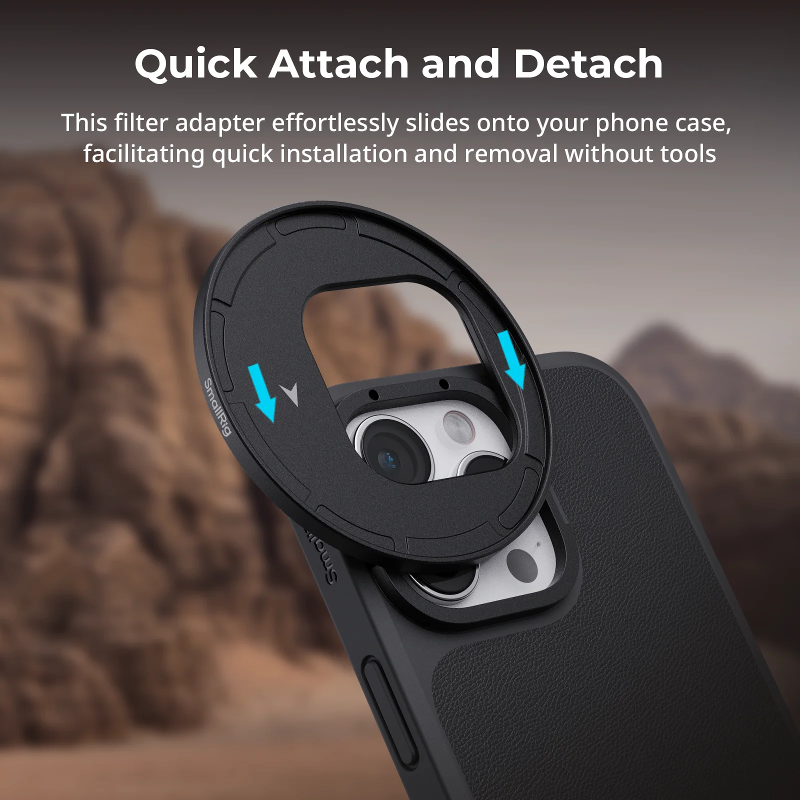 SmallRig FilMov 67mm Attachable Filter Adapter for iPhone 16 Pro / Pro Max Cases Filter Magnetically Mounted , Aluminum 4993