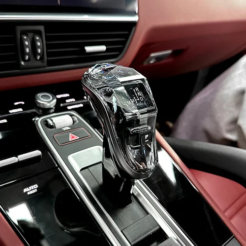 포르쉐 카이엔 쿠페 터보 GTS Panamera 스포츠 시프트 노브 2017-2023 자동차 액세서리 용 크리스탈 기어 시프트 레버 핸들