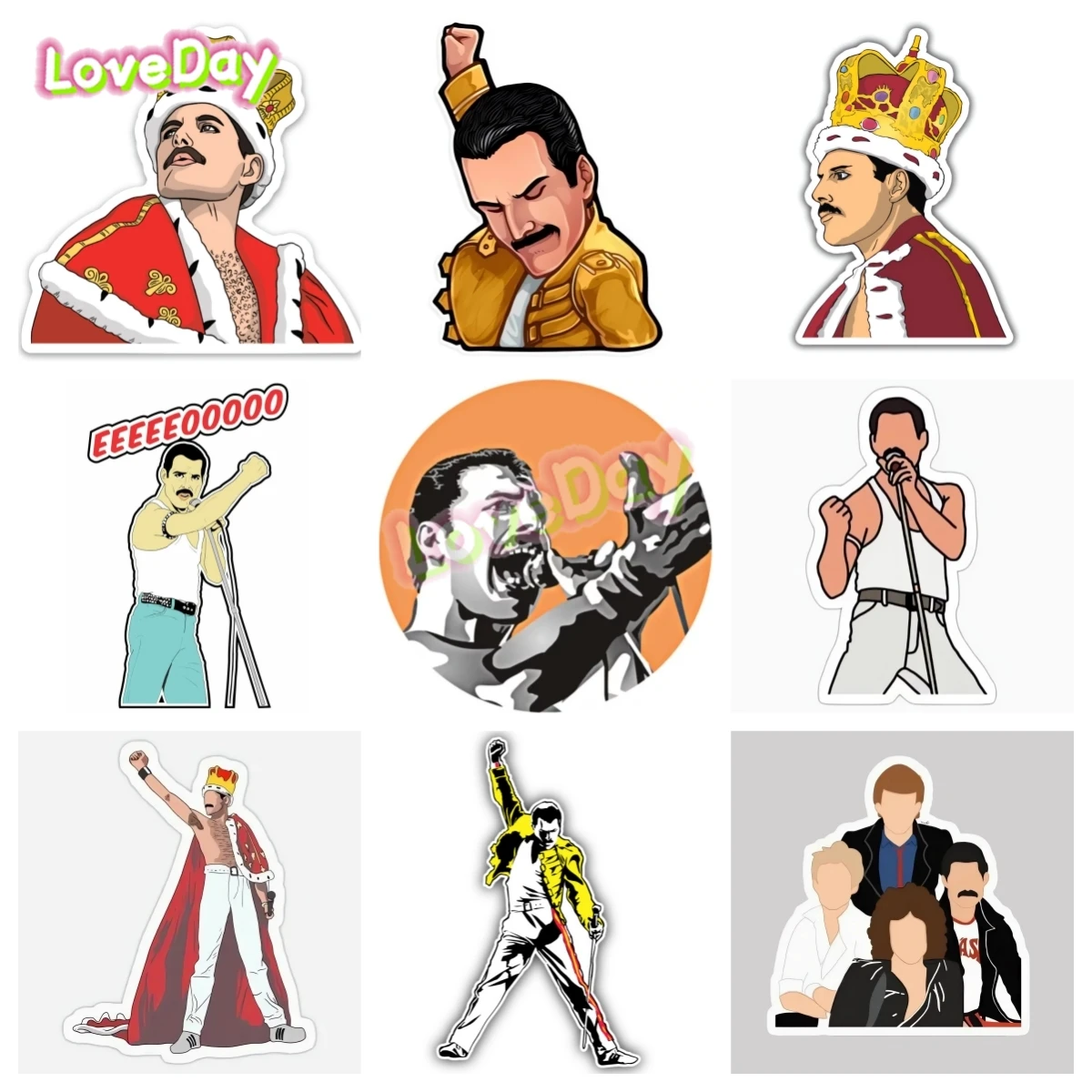Legend Heavy Metal Band Mr. Freddie Mercury Cartoon Sticker Decal Vinyl Car Sticker Musical Instrument Decoration Sticker