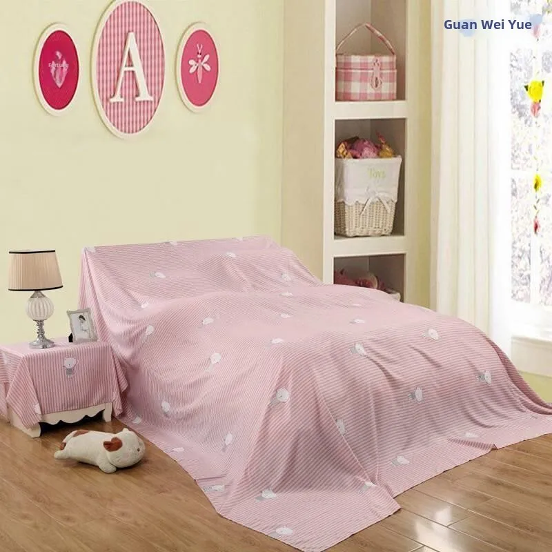 

European Style Dustproof Cover Cloth Simple Dormitory Bedding Dust Cover Quilted Bedding Protector Universal Dust Towel