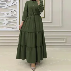 Abayas Caftan Kaftan eleganckie Vestidos Eid muzułmanki luźny pas sukienka abaja sukienki imprezowe Ramadan Dubai arabski indyk 2023