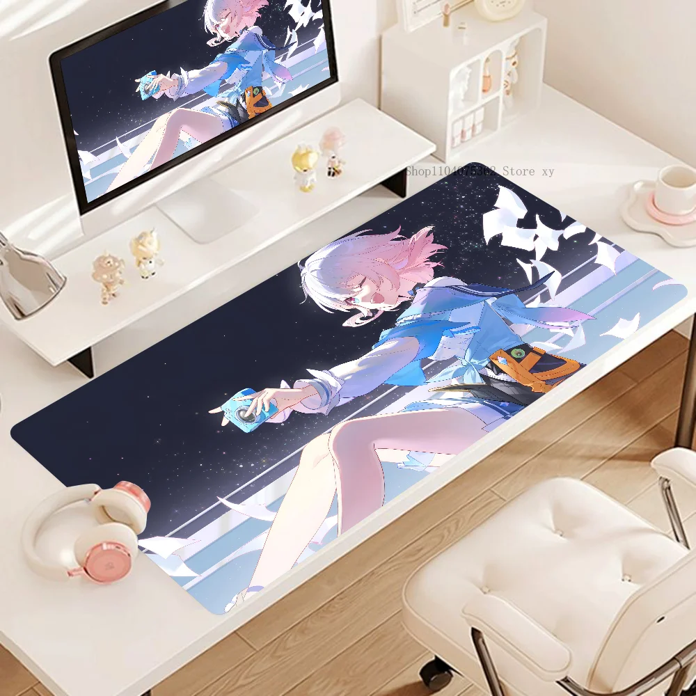 1pc Rappa Honkai Star Raild Non-slip Mouse Pad Suitable For Office Computers Laptops E-sports Game Desk Mats XXL Keyboard