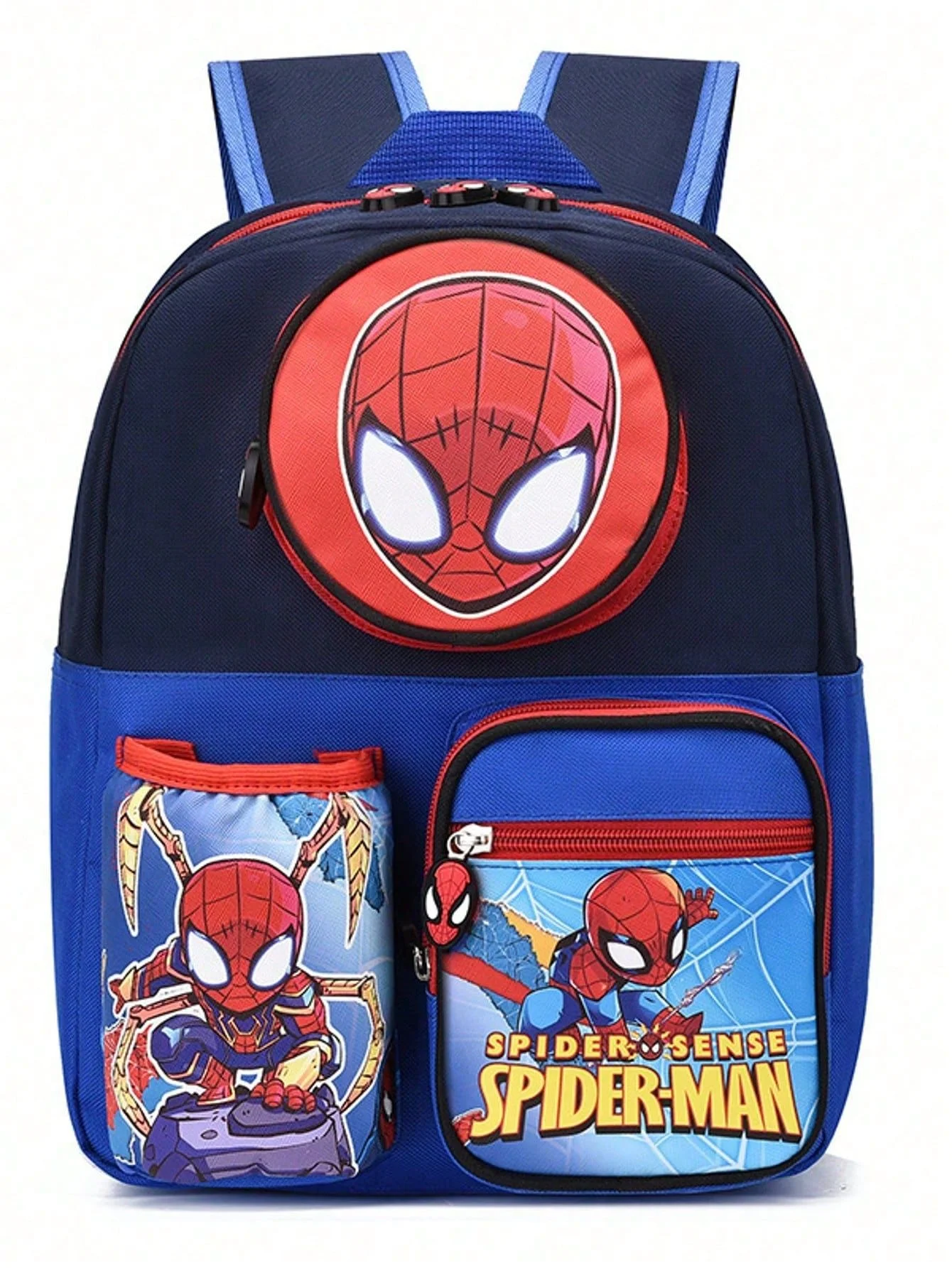 Little Spider Captain America for Man Dual Shoulder Bag with Multiple Adjustable Pockets, Perfect for School, Students