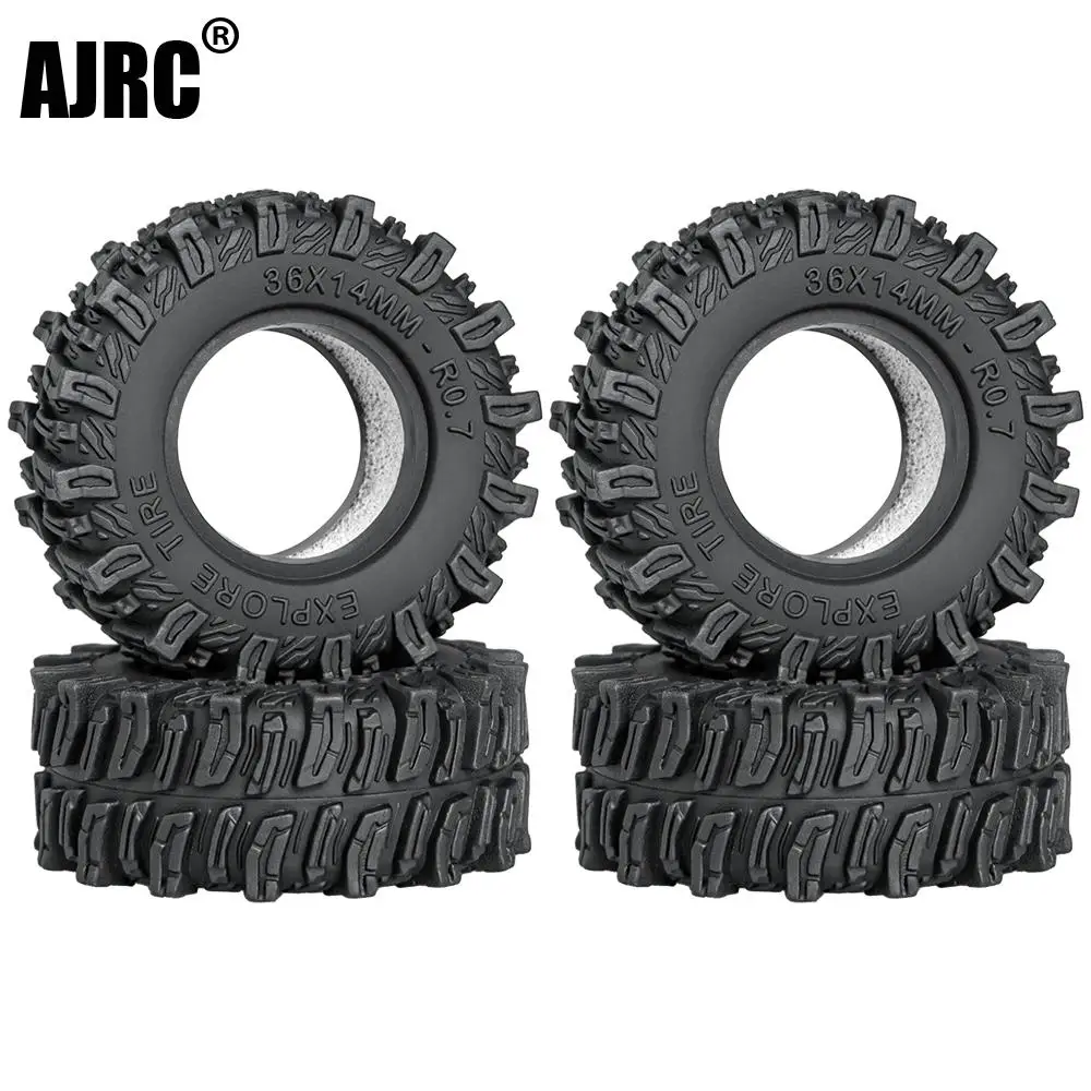 1/30 Rc Crawler Tires 36mm 0.7in Soft Rubber All Terrain Tyres For 1/30 Rock Mud Car Axial Scx30 Ascent-32 Tires Upgrade Parts