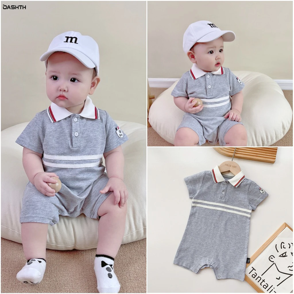 

OASHTH Baby children's clothing jumpsuit summer new Polo romper boy baby handsome romper to go out