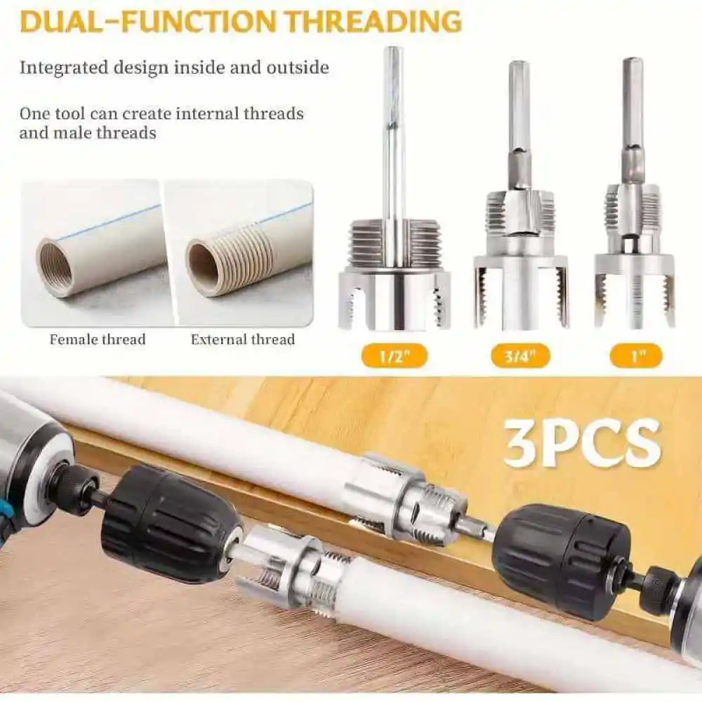Manual Pipe Threading Tap Tool Carbon Steel Integrated Die Set For Plumbing Repair Installation Of PPR Pipe Connection