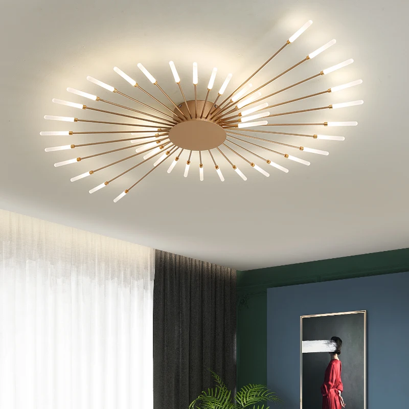 

Nordic Fireworks Rotating Living Room Ceiling Light Hall Premium LED Light Bedroom Ceiling Lamp Aluminum Body Lighting Decor