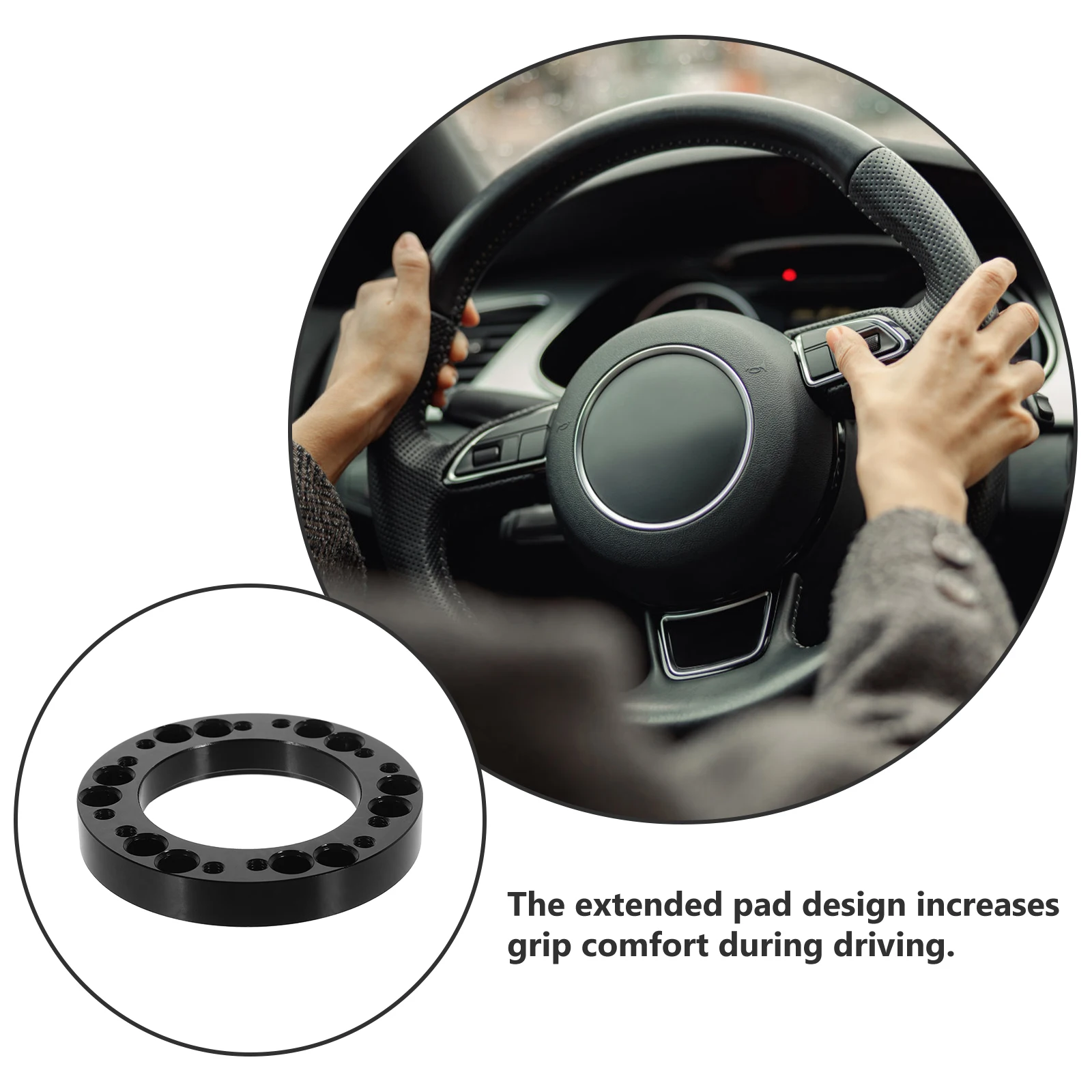 

Steering Wheel Adapter 2 Inch Aluminum Spacer 51mm Extended Pad Heightened Steering Wheel Spacer Multiple Cars Practical