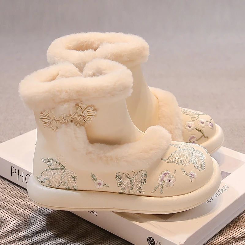 

Winter Children's Casual Boots, Snow Boots, Princess-style Shoes, Girls' Anti-slip and Warm Shoes, in Pink, Beige and Red.26-36