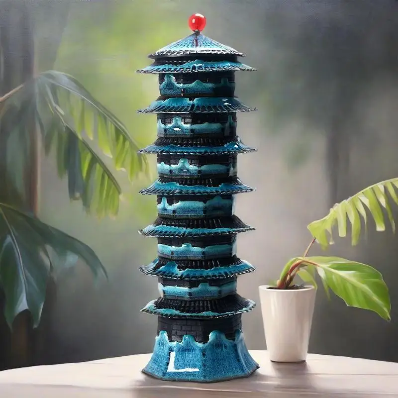 Chinese tradition Temmoku Glaze Teaware Pagoda-shaped Travel Tea Set Ceramic Teapots Cups Teapot for Tea in a Cup Teacups