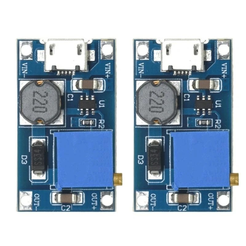462D 2pcs Efficient Micros/TYPE C Converters Board with Short Circuits Protections 2A DCPower Steps Up Module Board