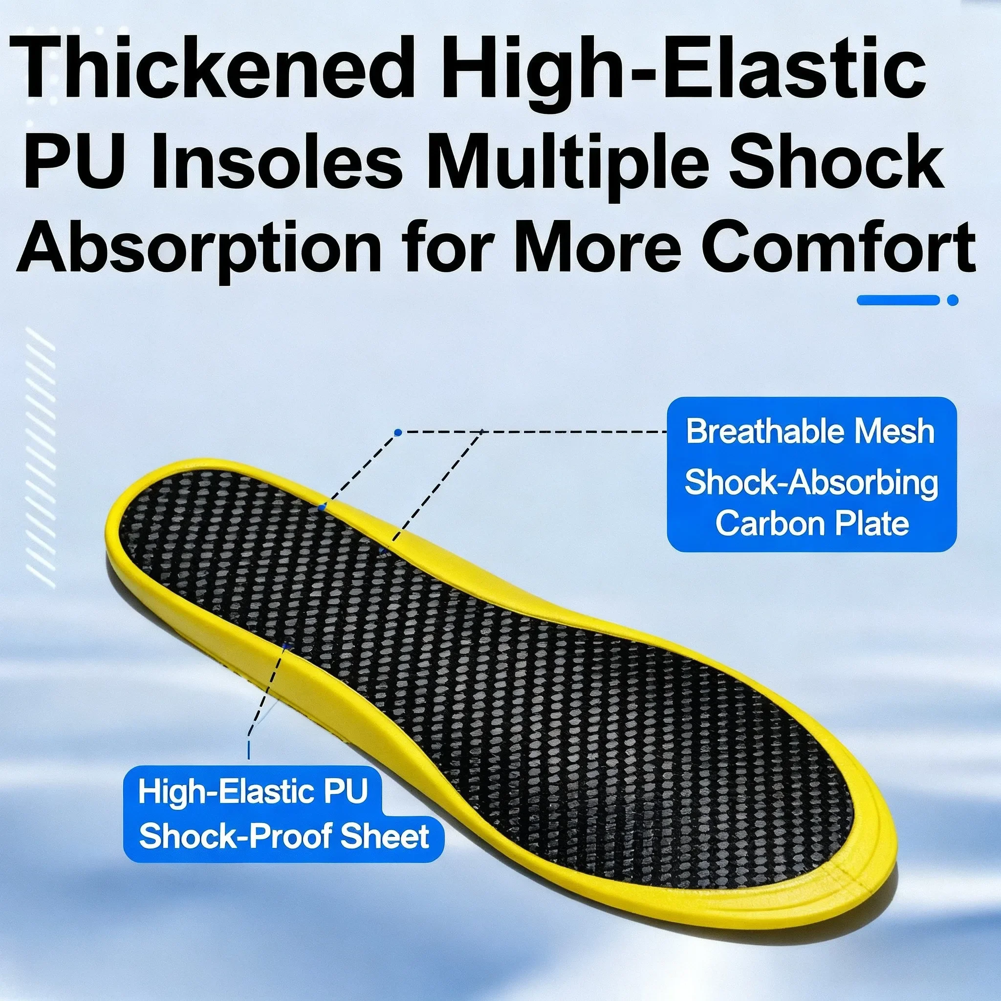 Cuttable Foot Sports Carbon Fiber Insoles Shock Absorption Full Palm High Elasticity, Midsole Plate Insole Foot Protection