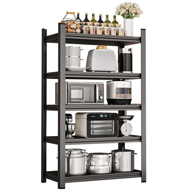 

Boltless Metal Frame 5 Floor Kitchen Storage Rack Adjustable Shelf Stacking Rack Household Storage Rack Cabinet