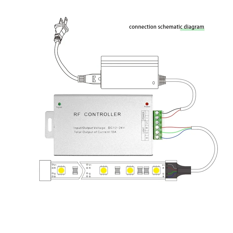 VOFUN-12A LED Controller 4 Key RGB Controller Wireless RF Module Dimmer Dimming System For RGB Strip Light DC12-24V