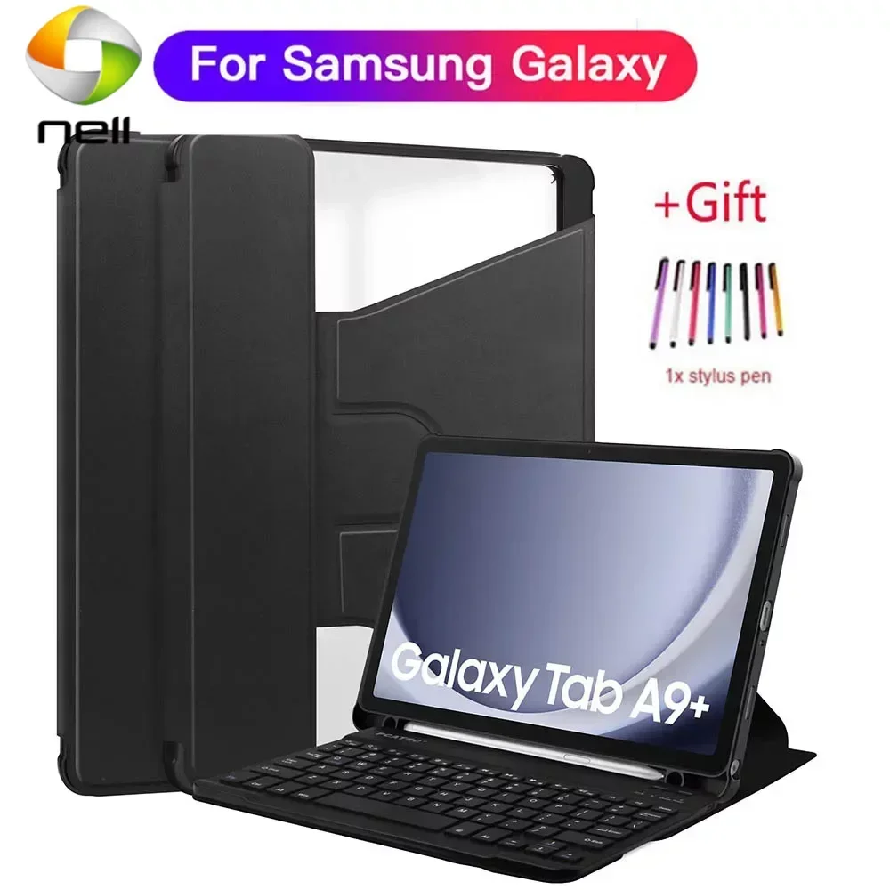 For Samsung Galaxy Tab S9 FE Plus 12.4 2023 Tablet Case Flip Stand Keyboard Shell for Galaxy Tab S9  A9+ 11