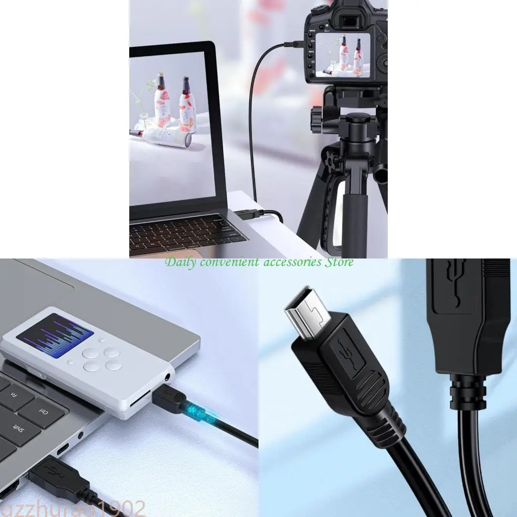 

97QB 80cm Fast Charging USB Data Cord Mini USB Cable Line for Speakers and More Black