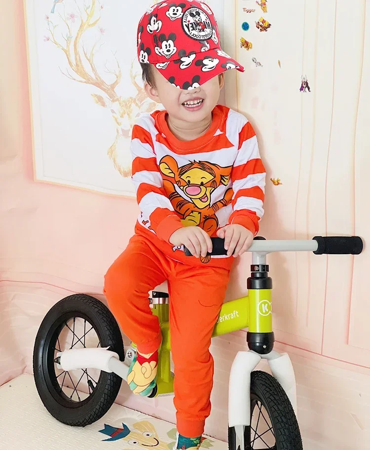 Spring Autumn Tigger Children\'s Clothing Sets Orange Stripe Boy Girl Sleepwear Clothes Kids Pajamas Set Baby Boys Girls Pyjamas