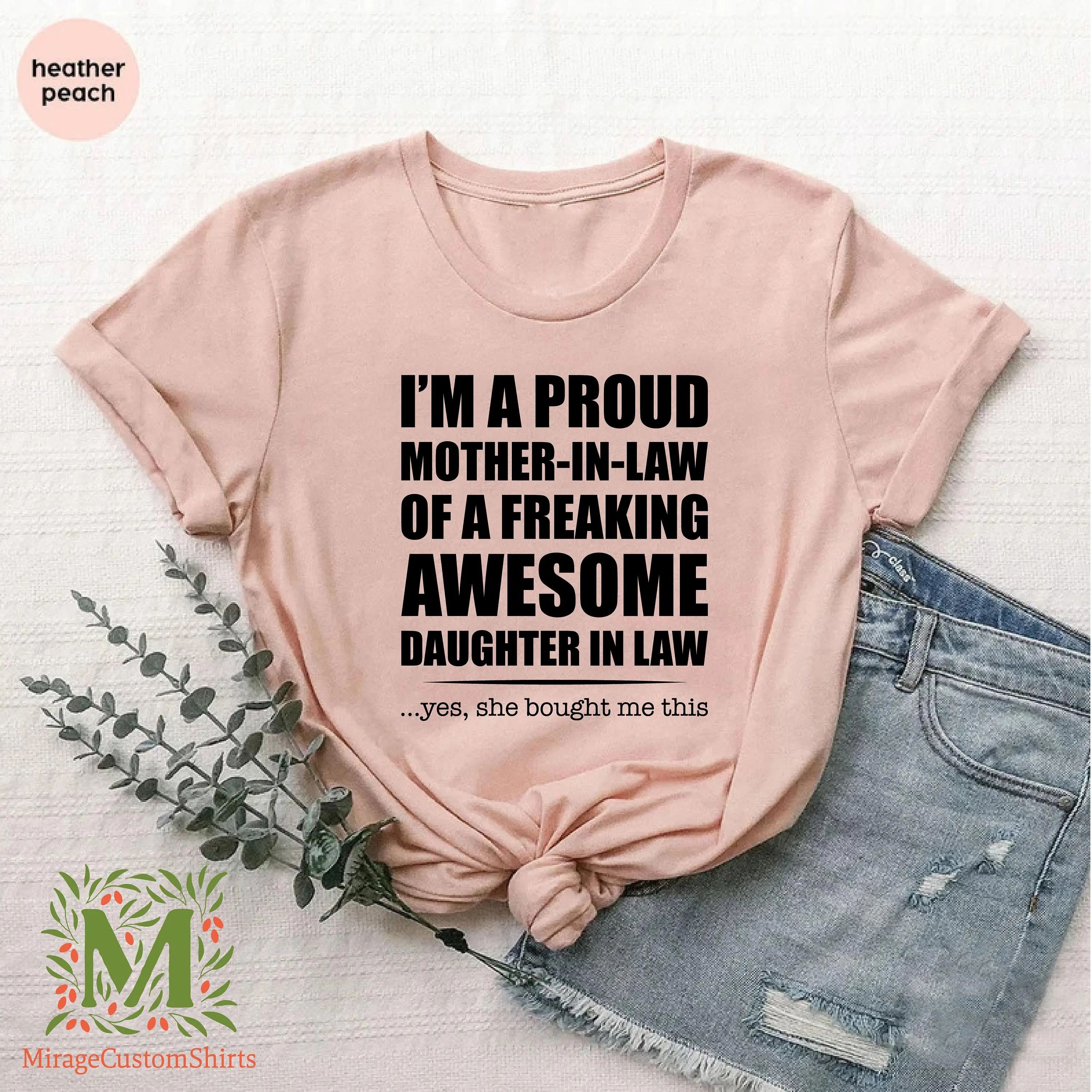 Funny Mother In Law T Shirt s Step Mom I Am A Proud Of Freaking Awesome Daughter