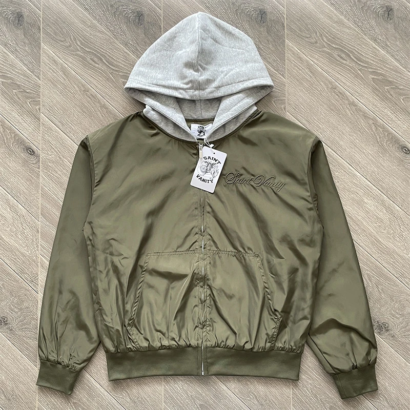 High Quality Autumn Winter Saint Jacket Streetwear Trendy Men's Casual High-quality Embroidery Zippered Windbreaker