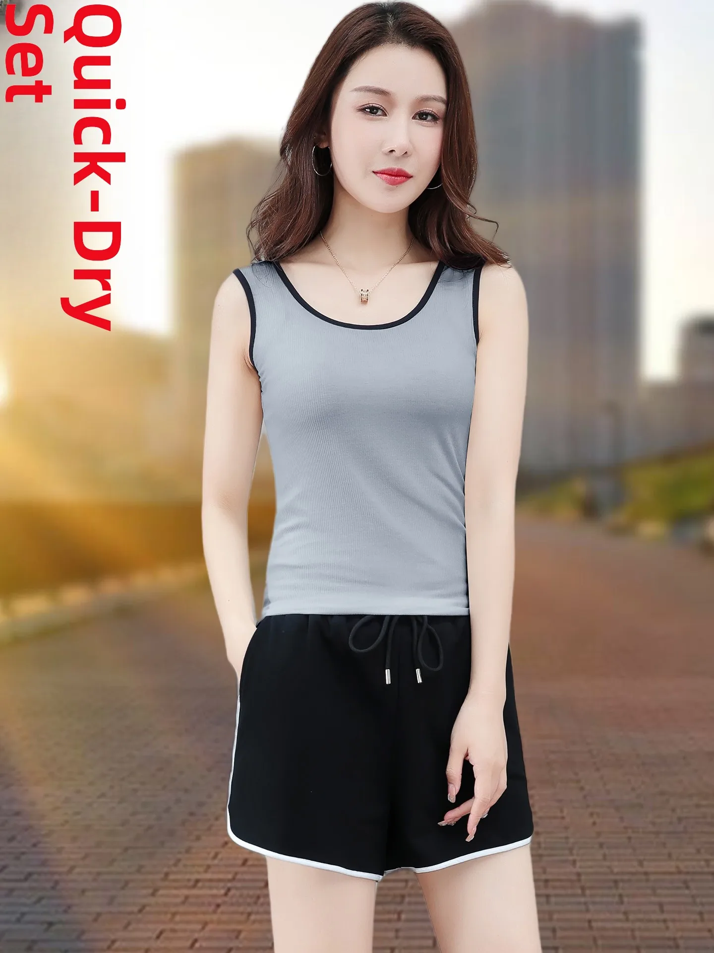 

Лето 2022, новинка Faion, повседневный дышащий спортивный жилет для похудения Qui Dry, женский комплект ort Sve round Ne Suite