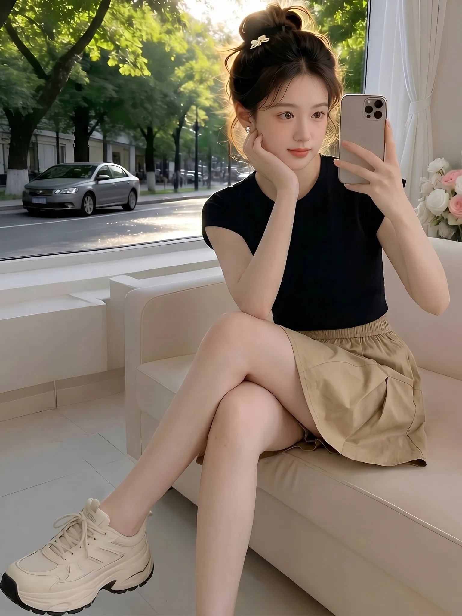 

2026 New Women's Fashionable Casual Lightweight Quick Dry Color Summer Shorts High Waist Wide Leg Pants Skirt Pants