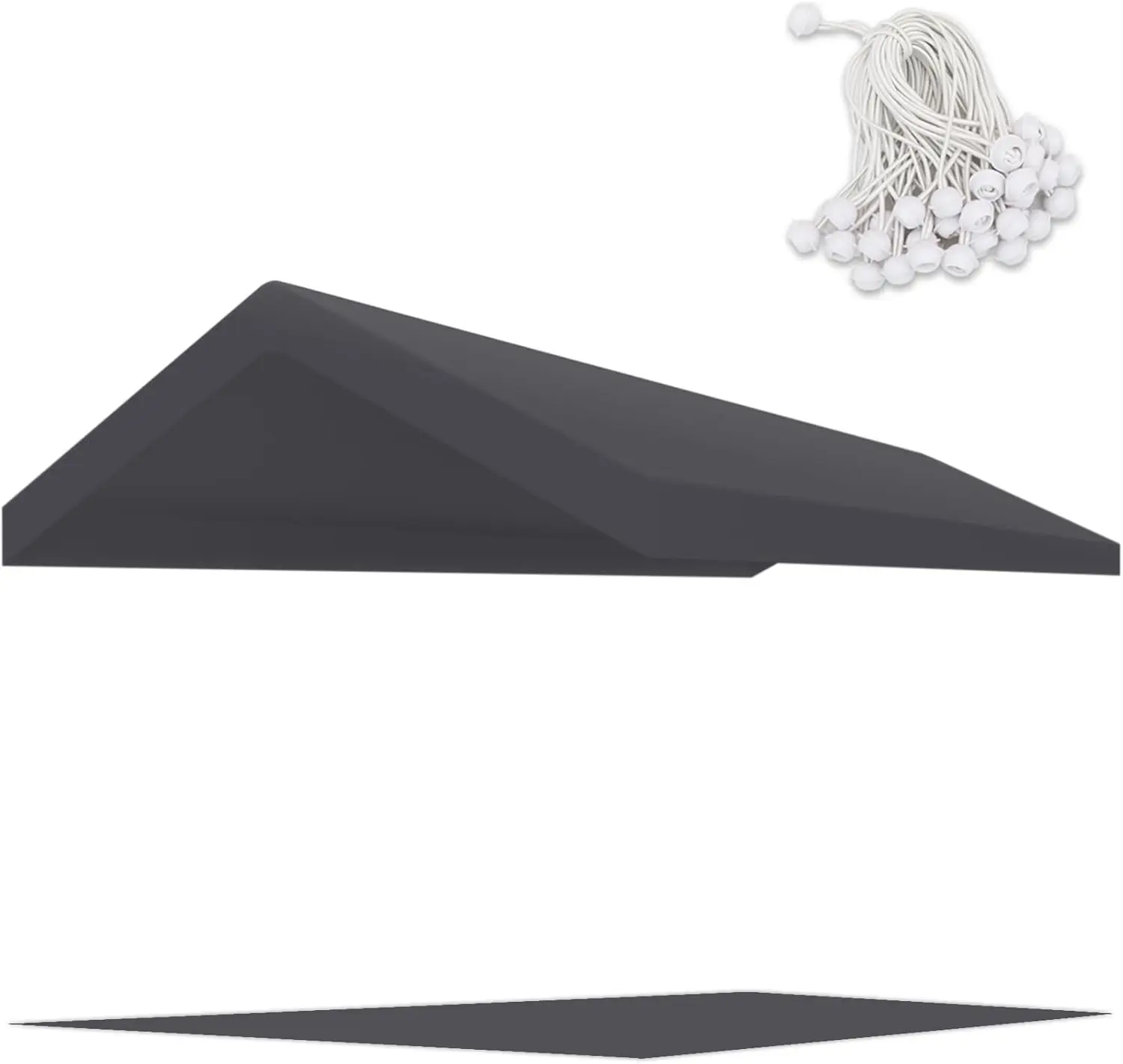 

10' x 20' Upgraded Carport Replacement Canopy Cover Grey for Car Garage Shelter Party Tent Top Tarp with Ball Bungees (Only Top