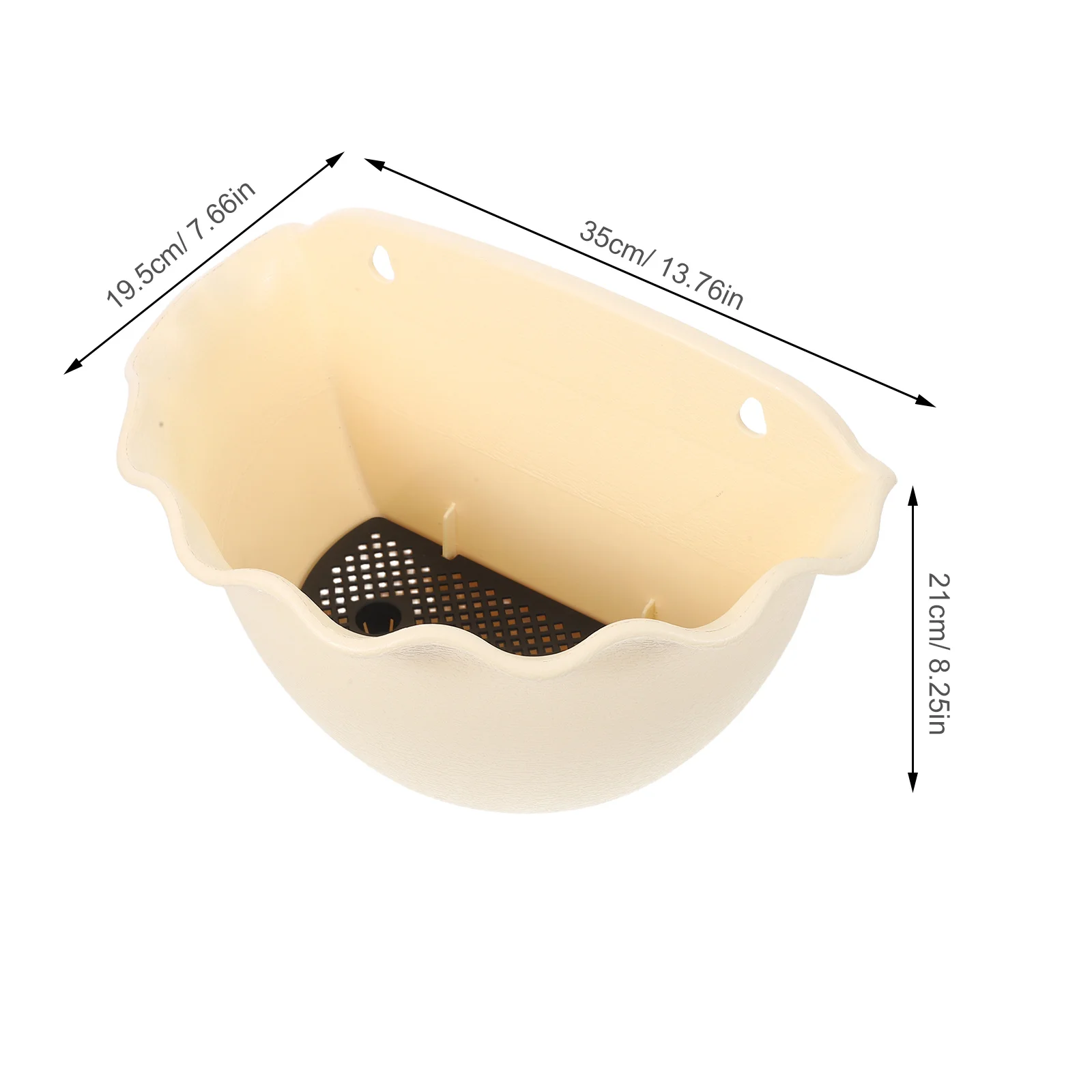 أصيص زهور معلق على الحائط من الراتنج البلاستيكي شبه الدائري للحديقة الداخلية والخارجية، أوعية زهور مثبتة على الحائط على الطراز العتيق،
