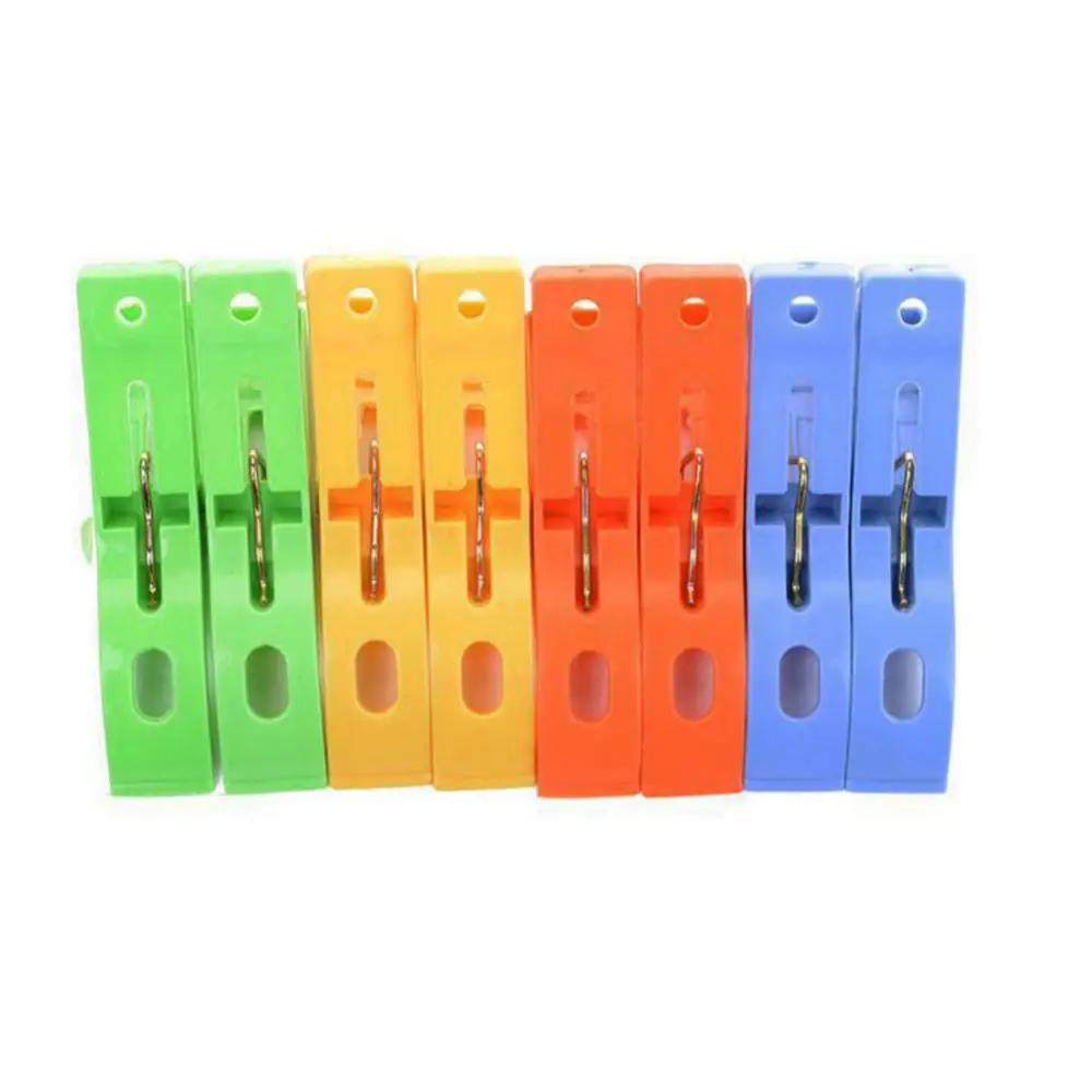 Non-slip Clips 8Pcs Clothes Drying Bath Towel Quilt Clamp Hanger Large Spring Clips