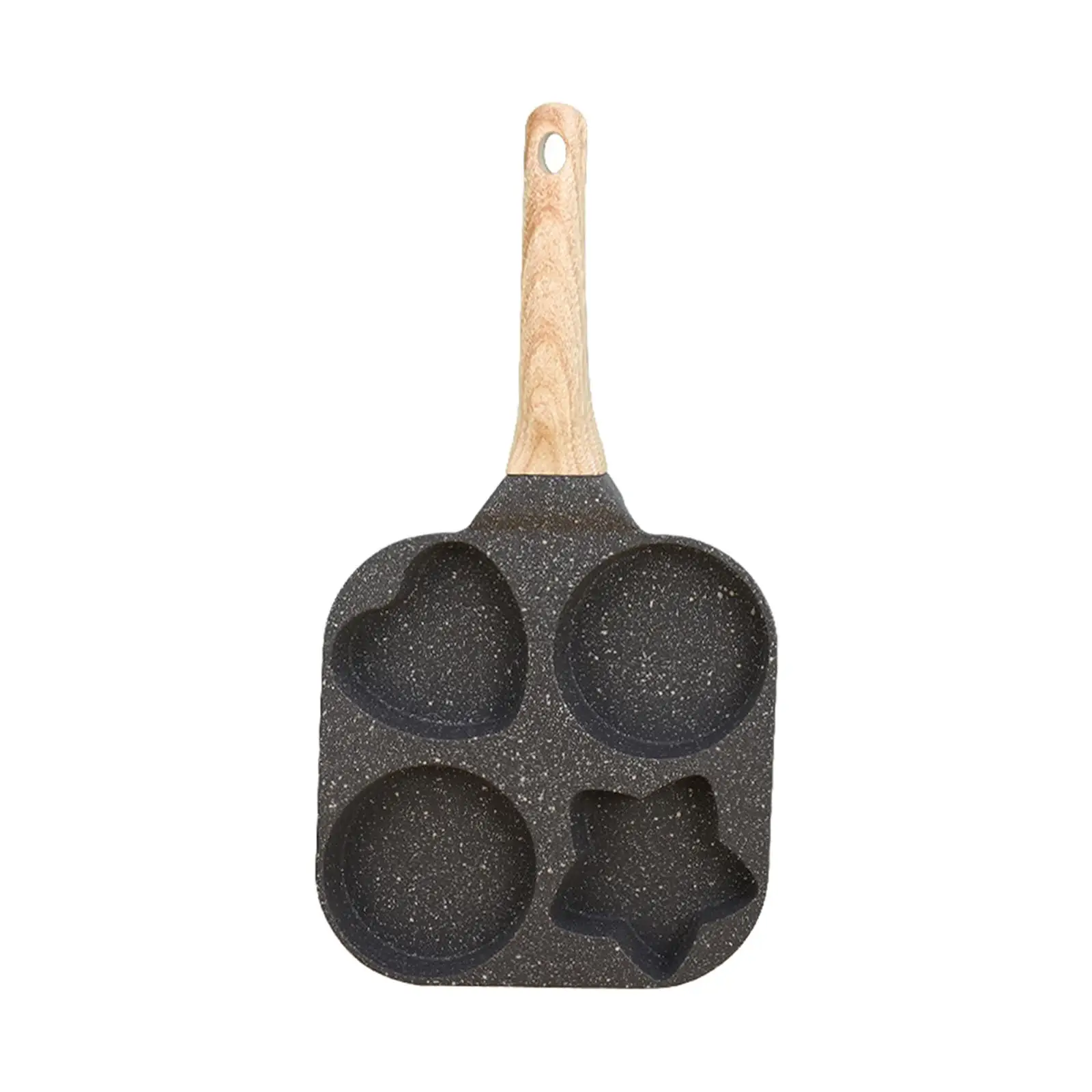 

Grill Frying Omelet Pan Breakfast Maker Heat Resistant Handle 4 Holes Divided