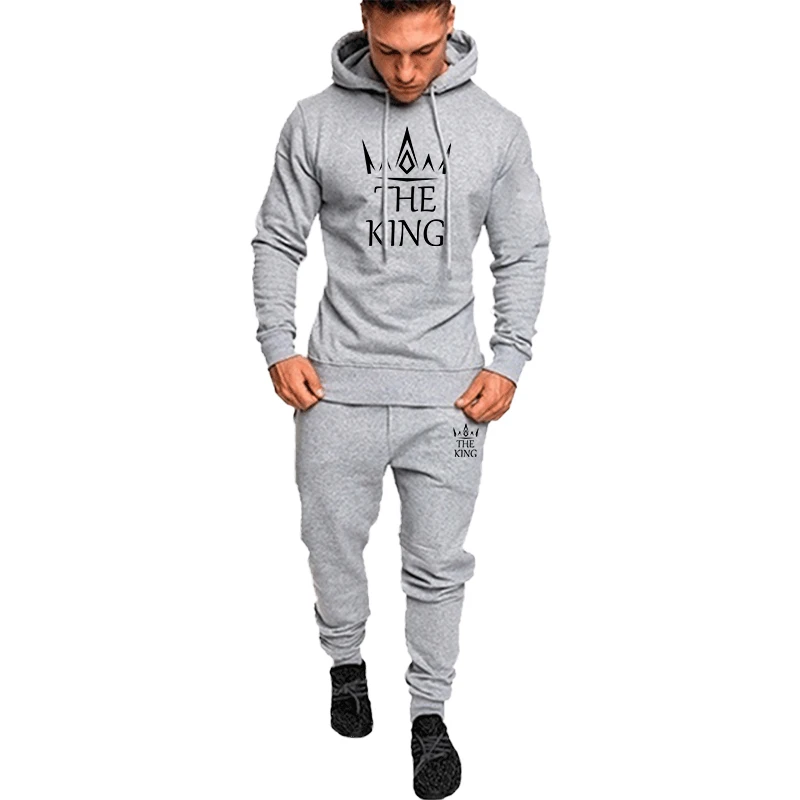 Solomon-Ensemble de sport de fitness pour hommes, sweat à capuche et pantalon College, ensemble de jogging sportif, automne