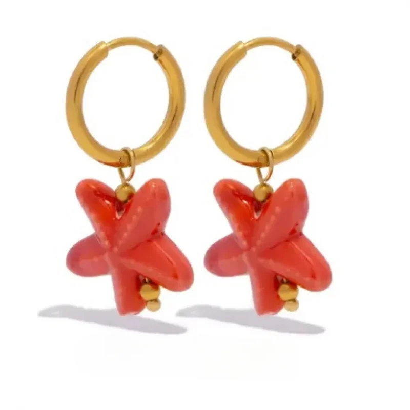 أقراط دوبامين من السيراميك والفولاذ المقاوم للصدأ العصرية، قلادات ملونة نابضة بالحياة، هدايا مجوهرات للشباب للنساء