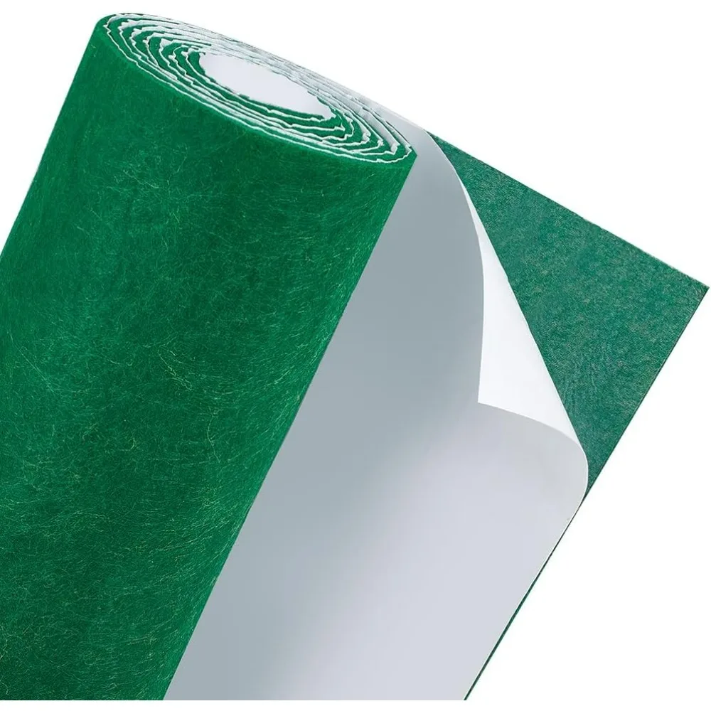 78x11.81 Inch Green Felt Roll Self Adhesive Craft Felt Fabric 3mm Soft Fabric Sheets for Felt Table Mats DIY Arts making kit