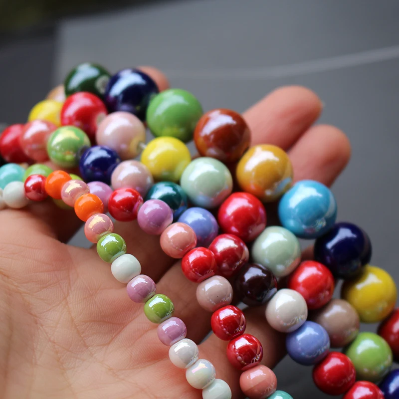 6 8 10 12 14mm Round  Ceramic Beads Mix colors for Bracelet Necklace Earring jewelry Bracelet Necklace making DIY Accessoires