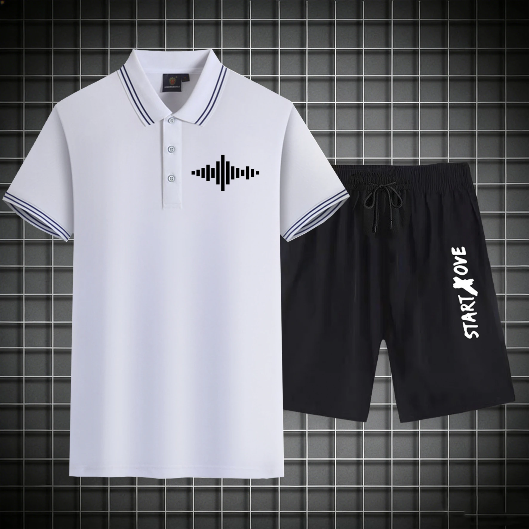 

men's Polos sets 2026 Summer Graphic Polyester Printed sets for men men's suits Short sleeve Suit for man men's chandals