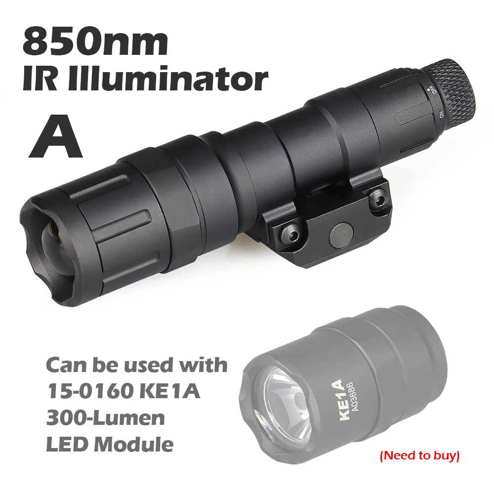 

Tactical Flashlight 850nm Long-Range Infrared Illuminator Air Accessories For Hunting Shooting Black HS15-0153