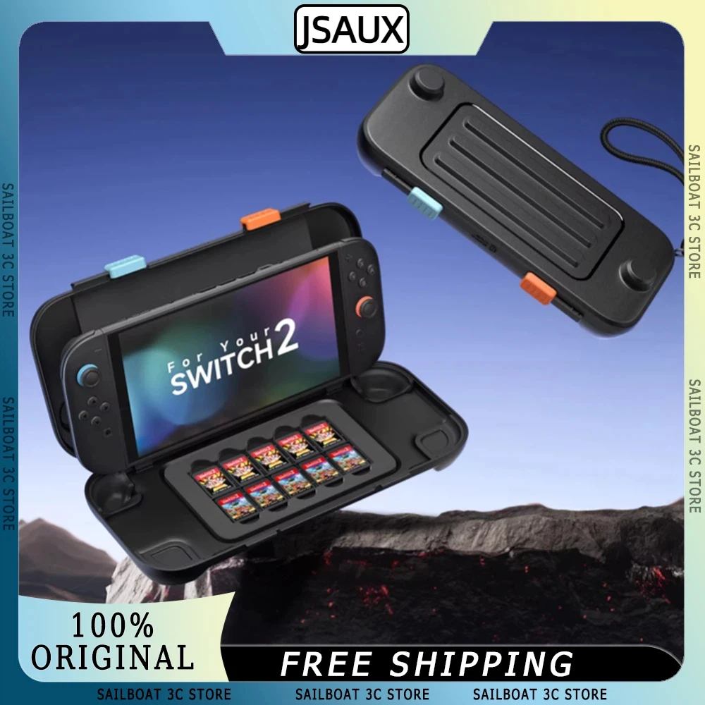 

Защитный чехол Jsaux для игровой консоли Switch2, интегрированный противоударный жесткий чехол с открытым портом для зарядки и местом для хранения игровых карт