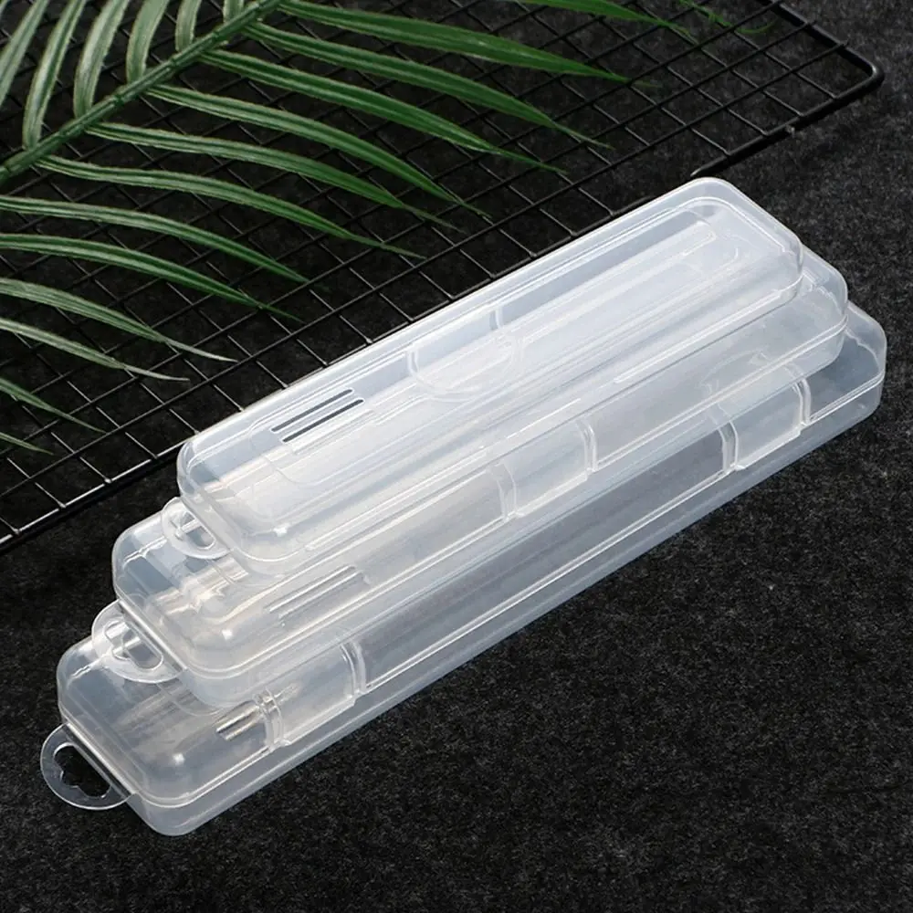1Pc Makeup Brush Storage Box Transparent Eyebrow Pencil Tableware Chopsticks Plastic Box Organizer with Cover Beauty Tools