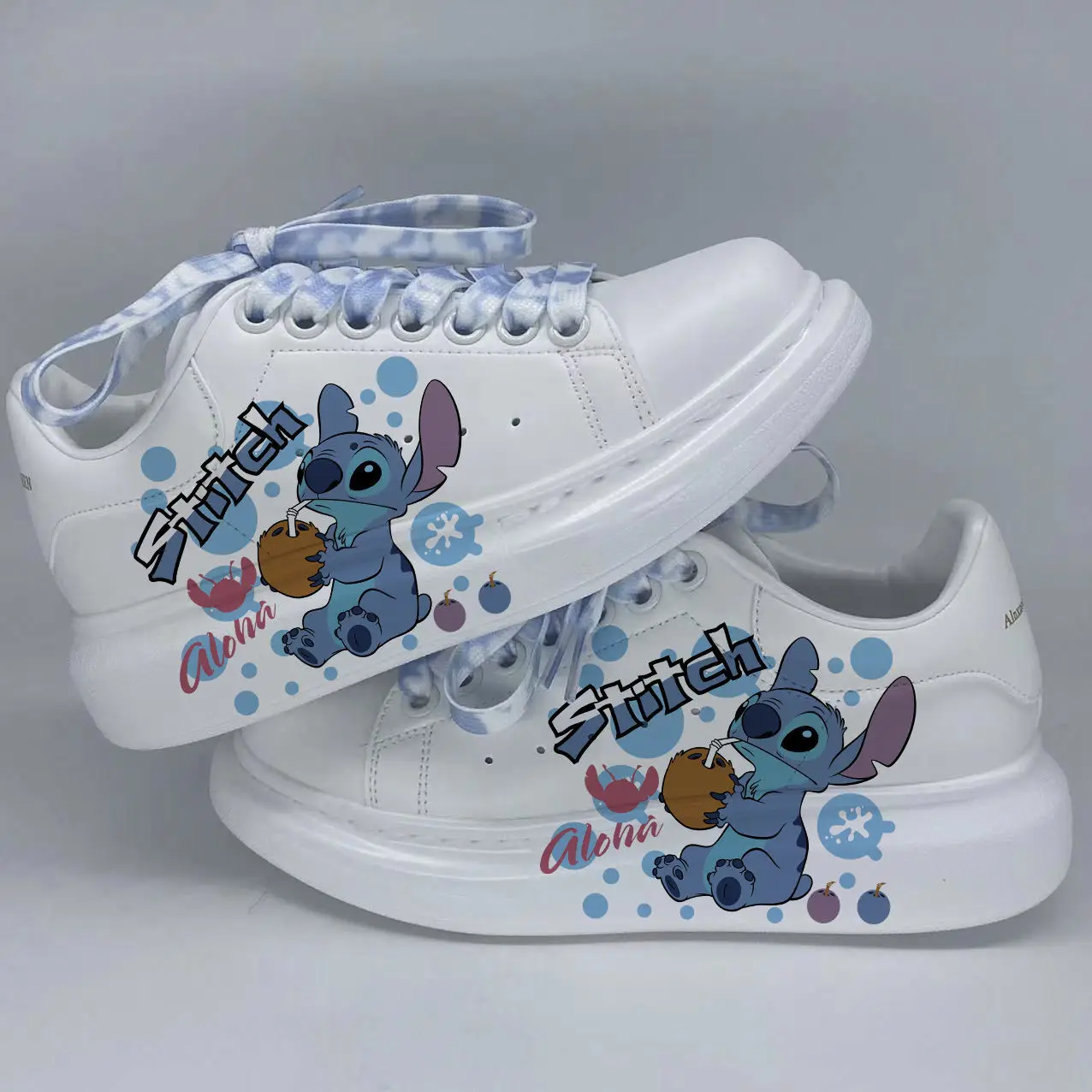 Disney Lilo & Stitch Board Shoes 2023 New Fashion White Shoes Couple Tennis Shoes Men Casual Sneakers Women Running Shoes