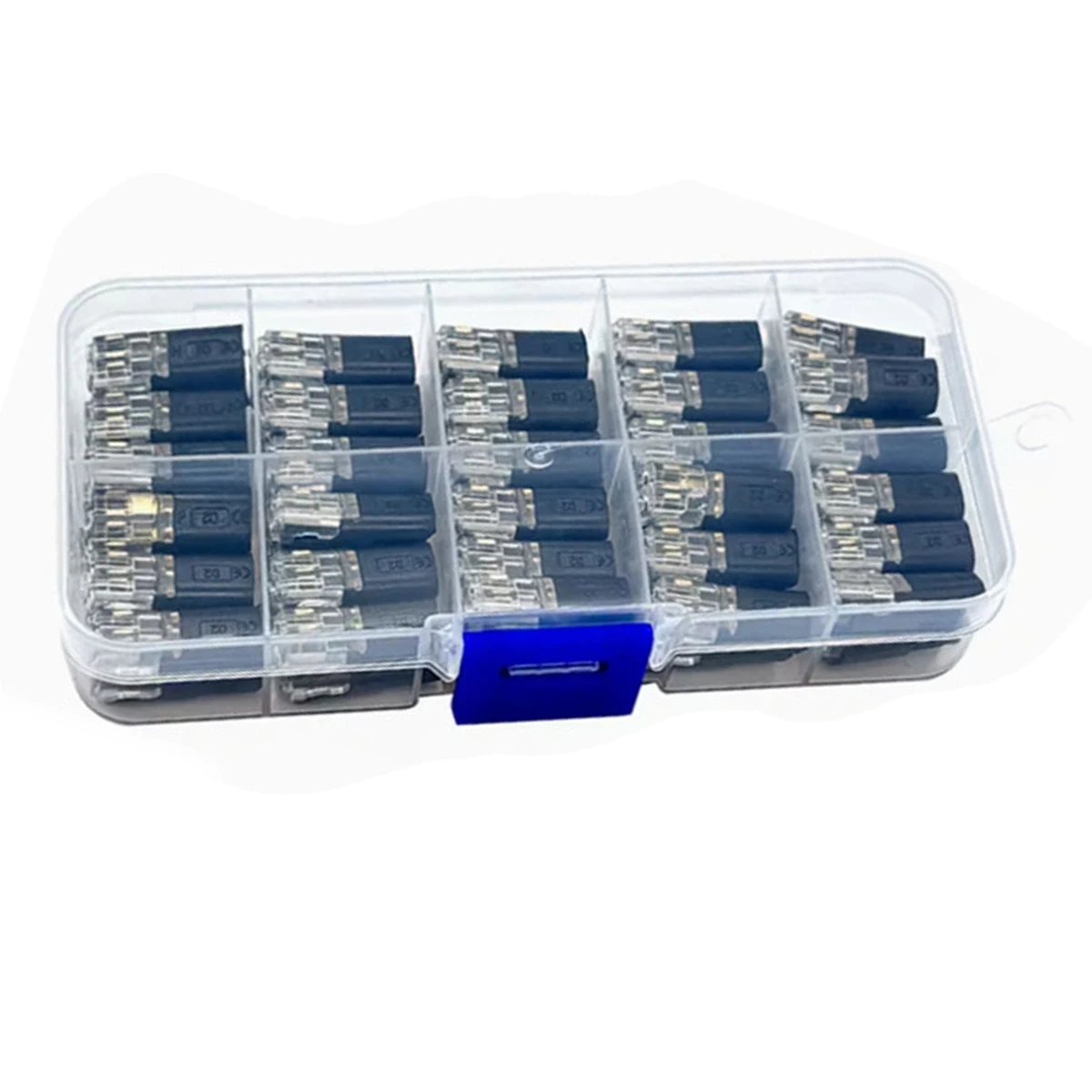 50 PCS D2 Plug Type Quick Connect Wire Terminals  Soldering-Free Electrical Connector Box for LED Lights Wiring