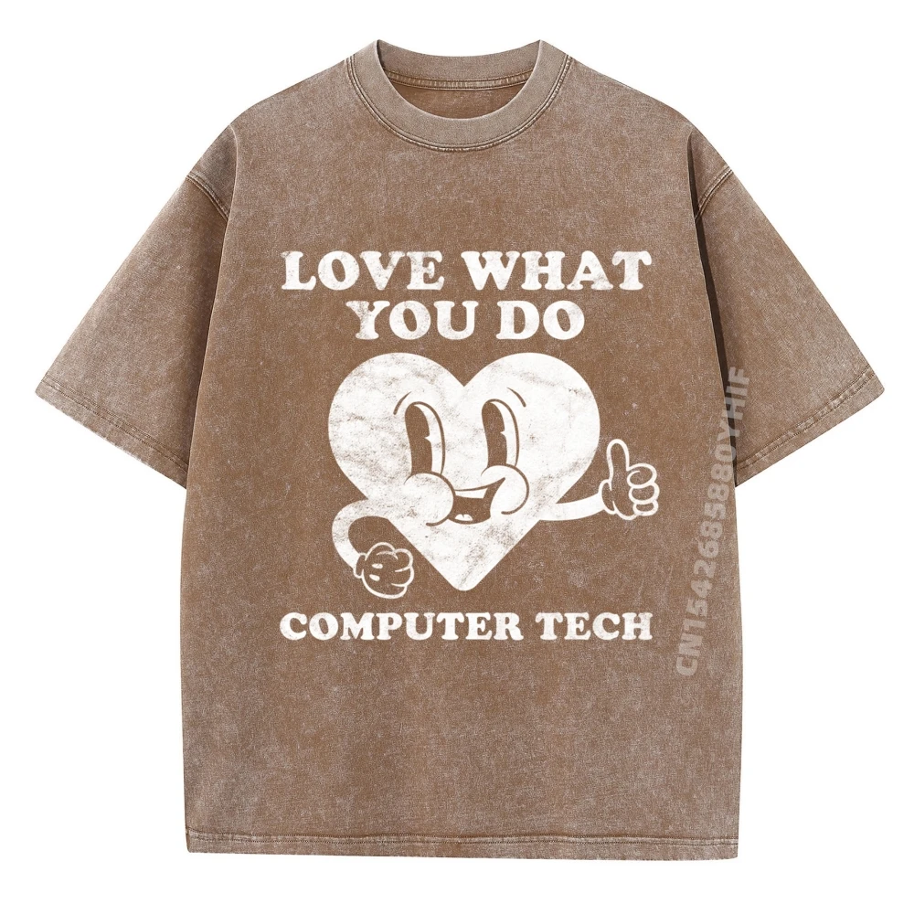 

Women's Retro Computer Technician T-shirts For Men Letter Tops Retro Washed Shirt Graphic Tees Breathable New In Tops & Tees
