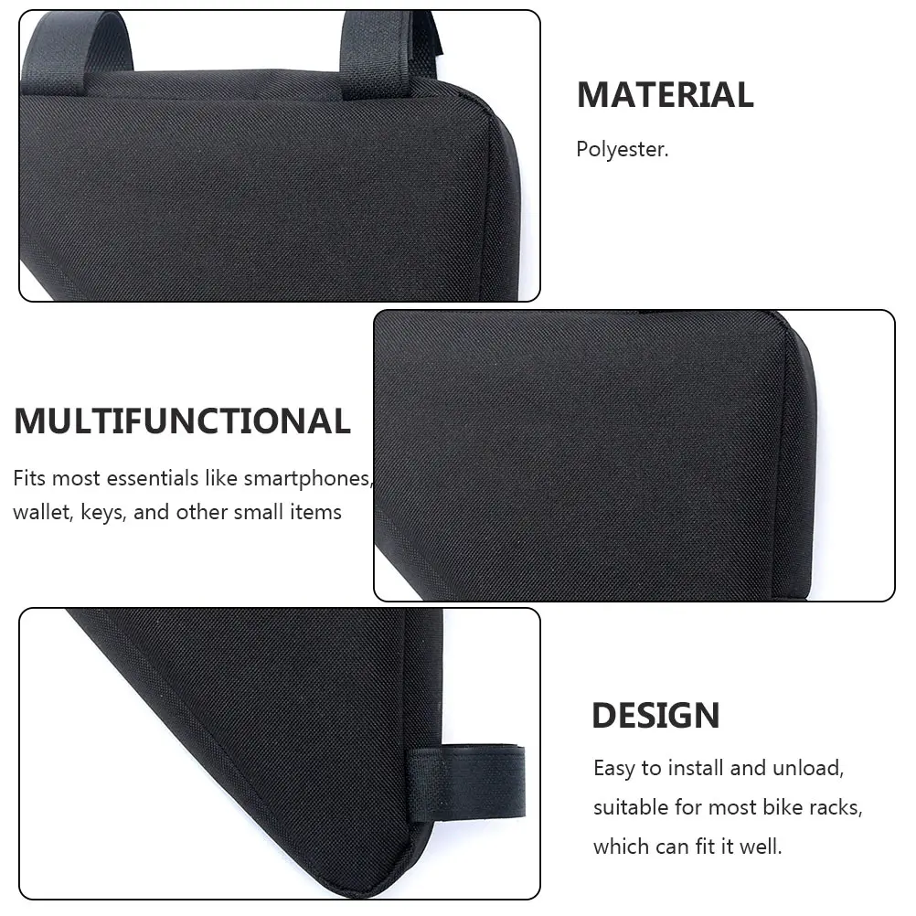 

2pcs Bike Saddle Bag Waterproof Cycling Storage Pouch For Phone Keys Adjustable Straps Fit Most Bicycle Racks Triangle Frame