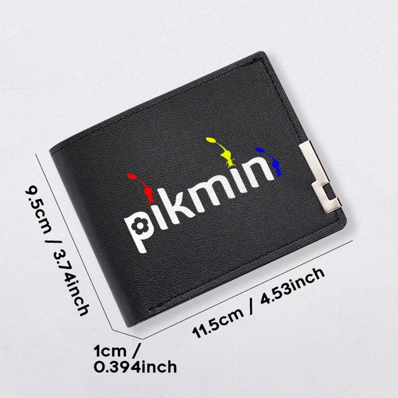 Кошелек из искусственной кожи с логотипом Pikmin, мужской компактный деловой стиль, легкий, прочный, повседневное использование, модный, минималистичный дизайн
