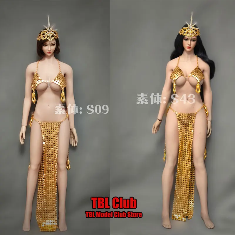 

In Stock 1/6 Female Soldier Clothes Set Egyptian Style Sequin Underwear Skirts Accessories Fit TBL PH 12inch Action Figure Body