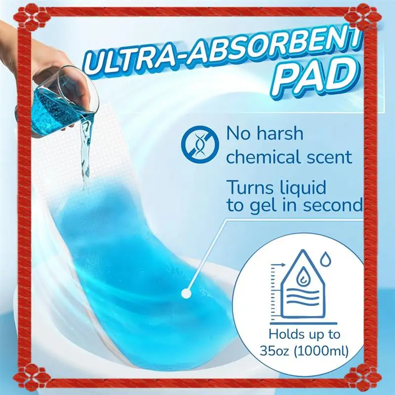 

24-Hour Delivery 40 Packs Commode Liners With 40 Absorbent Pads, Leak-Proof Disposable Toilet Bags For Adults, For Bedside Toile