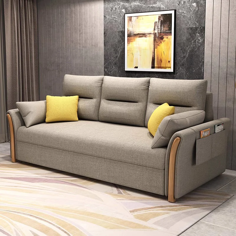 

Nordic Foldable Electric Sofa Bed Modern Cream Style Designer Puff Sofa Comfort Lounge Living Room Furniture Canape Salon FYES