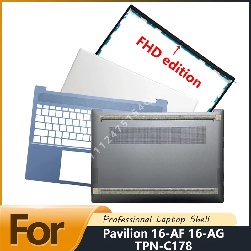New  Laptop Screen Back Cover Screen Bezel Palmrest Bottom Replacement For Pavilion 16-AF 16-AG TPN-C178