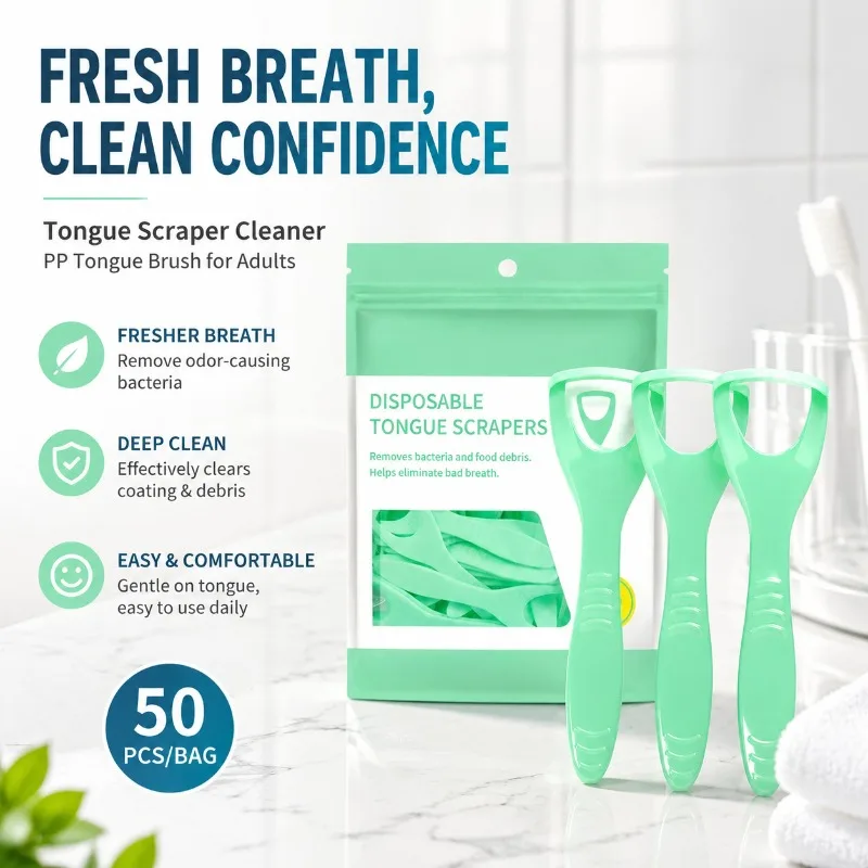 Disposable Tongue Scraper Brush Tongue Coating Cleaner Freshen Breath Soft Massage Tongue Board Gentle Oral Cleansing Tool