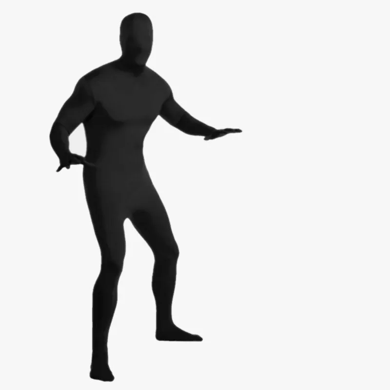 Black Zentai Full Bodysuit for Men Women Halloween Carnival Cosplay Custome Skin Tight Jumpsuit Spandex Body Suit